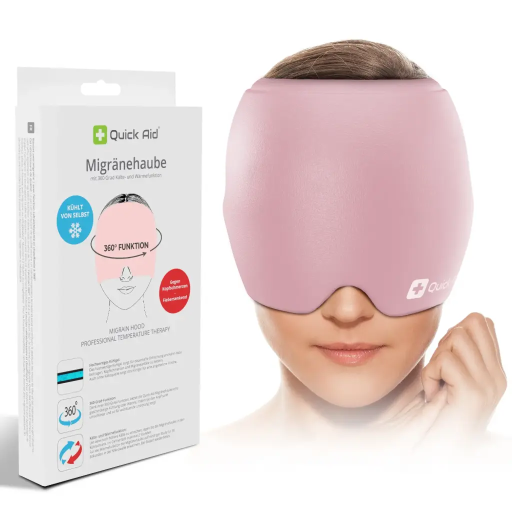 Kopfschmerz- und Migränehaube (selbstkühlend) mit 360 Grad Kälte- und Wärmefunktion - Rosa